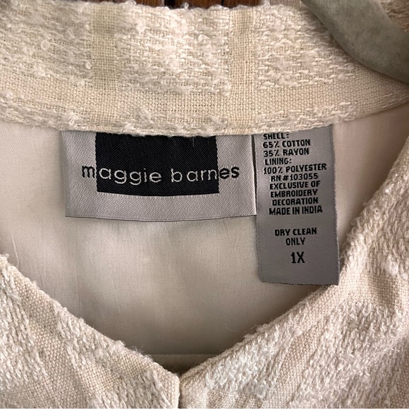 Maggie Barnes Vintage Embroidered Floral Black and White Jacket - 1X - Picture 3 of 12